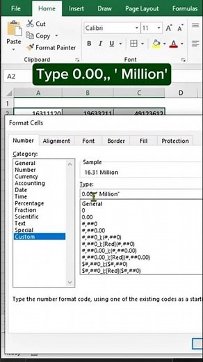 Custom Formatting Trick - Excel Million Formatting Made Easy