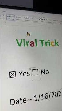 MS Word Secret Trick 🤫Add Checkbox ✅ & Date Picker 📅 like a pro. #tricks #viral #windows #msword
