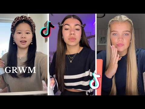 GRWM TikTok Makeup Compilation - Skincare, Makeup & Outfits 1923