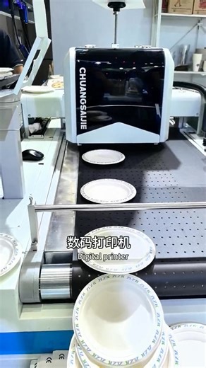 19 shares | The era of no plate-making for biodegradable food containers printing has arrived. Change the design in just 1 second and get it immediately #BiodegradableFoodContainers #PlatePrintingMachine #PaperPlatePrinter #PlatePrinter #PulpMolding | PeiKai Qiu | Facebook