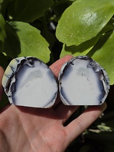 Agate bleue et blanche, paire d'agates turques, cristaux métaphysiques, pierre polie, minéraux bruts et bruts, spécimen poli. - Etsy France