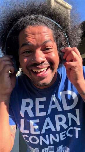 @Libby App audiobook joy 🎧 📚 😊 Video Description: Wearing headphones, Mychal smiles and asks if you’re using Libby. Free audiobooks with your library card! Audiobooks are real books, are real reading. Read on! Tell a friend ✨