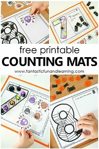 Spider Counting Numbers Printable Mats - Fantastic Fun & Learning