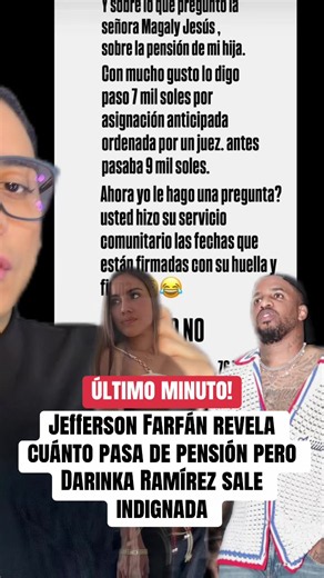 #jeffersonfarfan revela pensión a su hija y #darinkaramirez sale indignada . #magalymedina #magalytvlafirme #peru Fyp parati riclatorrez riclatorre hollywood farandulaperuana magalytvlafirme magalymedina amoryfuego destacame americahoy lanochehabla evdlv elvalordelaverdad foryou fy viral Perú peruanos farandulalorcha destacados