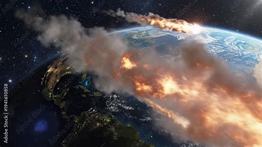 Asteroid impact simulation earth destruction catastrophic event doomsday scenario space hazard impact event global disaster