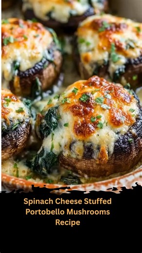 Amber Recipes on Instagram: "Spinach Cheese Stuffed Portobello Mushrooms Ingredients 4 large portobello mushrooms, stems removed 2 tbsp olive oil 2 cups fresh spinach, chopped 2 garlic cloves, minced 0.5 tsp salt 0.25 tsp black pepper 0.5 tsp Italian seasoning 0.5 cup ricotta cheese 0.25 cup cream cheese, softened 0.5 cup shredded mozzarella 0.25 cup grated Parmesan 0.25 tsp red pepper flakes (optional) 0.25 cup breadcrumbs (optional) chopped parsley (optional garnish) extra Parmesan (optional g