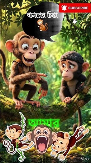 দুই বানর বিপদে🙉#cartoon #aianimation #funnyshorts #monkey #shorts2026 #কার্টুন #বাংলা_কার্টুন_ভিডিও
