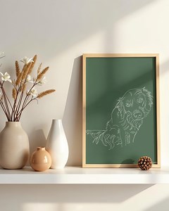 Mini Golden — Minimalist Line Art (digital Download) - Etsy