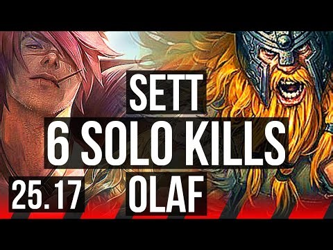 SETT vs OLAF (TOP) | 11/1/3, 6 solo kills, 900+ games, Dominating | KR Master | 25.17