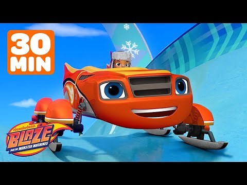 Blaze Transforms into a Bobsled Monster Machine! 🛷 | 30 Minutes | Blaze and the Monster Machines
