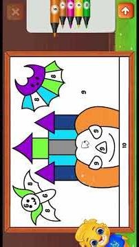 🎨 Color by Number for Kids | Fun Halloween Coloring Game 👻🦇#kidslearning