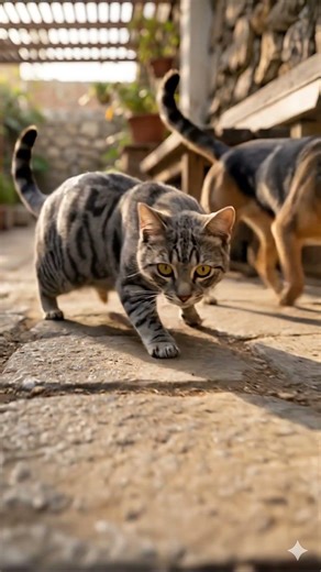 Curious Cat Sees a Lizard, But the Lizard Escapes Quickly! 🐱🦎