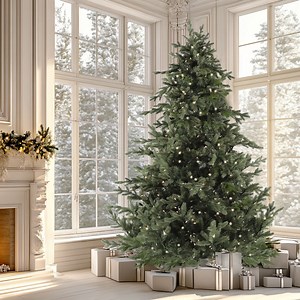 Fraser Hill Farm 12-Ft. Foxtail Pine Christmas Tree with White Incandescent Smart Lights, FFFX012-3GR