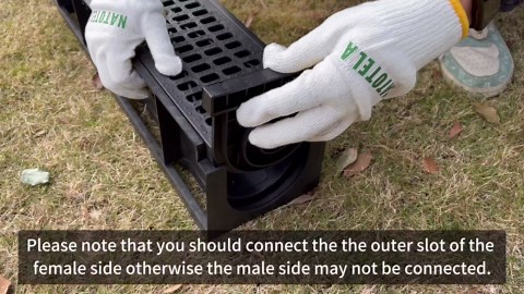 Deep Profile HDPE Trench Drain-39.4Lx6.1Wx5.5H in. Channel Drain with Grates,6 Pack Total Length 236.22 in, Plastic Yard Drainage System for Outdoor,Downspout,Yard Fence,Pool,Sidewalk,Patio