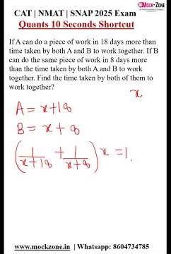 CAT | NMAT | SNAP Quants 10 Seconds Shortcut -1 || Mock Zone #nmat #snap #catexam #shorts