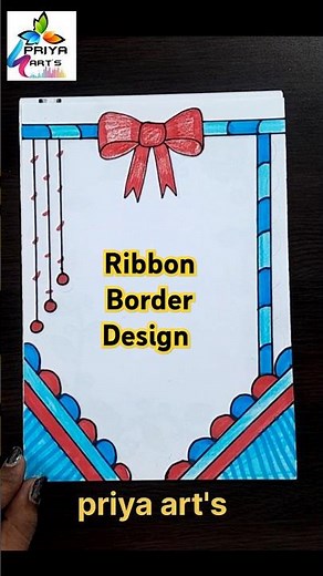 10 Easy front page design for school projects | ribbon border designs | border designs for project
