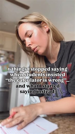 Cat | Math Resource & Lesson Queen on Instagram: "If I had a dollar for every time a student said, “The calculator is wrong,” I could fund my own classroom set of graphing calculators. We know that the calculator usually isn’t wrong. Our students just haven’t been taught how to read what it’s telling them. Here are 6 things I stopped saying… and what I started saying instead that actually builds thinking instead of panic: 1️⃣ ❌ “You must have done something wrong.” ✅ “Before you hit clear, look 