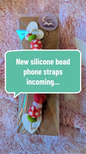 Making my new stock for the shop. Silicone phone straps! New witchy and mushroom designs coming soooon at Made In Huyton. #siliconeproducts #siliconebeads #beads #beading #handmadegifts