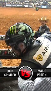 Magic Potion had no chill and John Crimber couldn’t hold on 😮 #pbr #bullriding #JohnCrimber | PBR