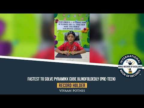 FASTEST TO SOLVE PYRAMINX CUBE BLINDFOLDEDLY (PRE-TEEN)