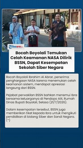 Bocah Boyolali Temukan Celah Keamanan NASA Dilirik BSSN, Dapat Kesempatan Sekolah Siber Negara