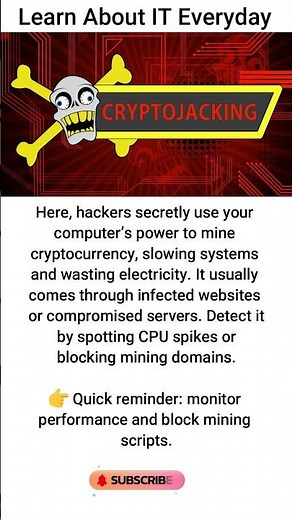 Cryptojacking Explained for Beginners 🪙💻 #shorts