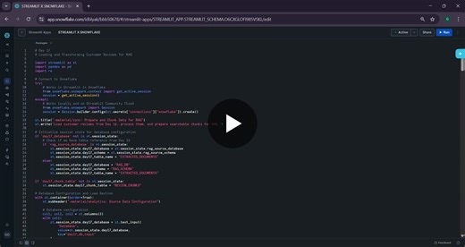 Streamlit Snowflake Day 17: Document Chunking RAG Data Prep | Ayush Tijare posted on the topic | LinkedIn