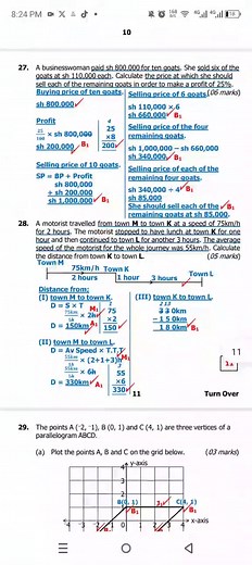 Mathematics Marking Guide for PLE 2025