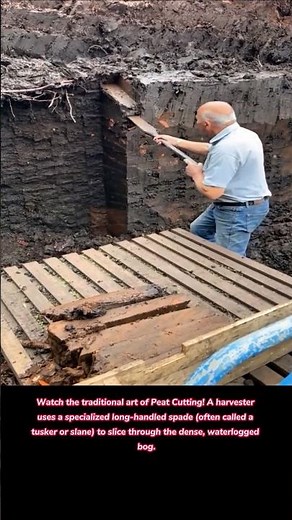 Cutting Scottish Gold! 🧱 The Ancient Art of Peat Harvesting #satisfying #asmr #PeatBog #CountryLife