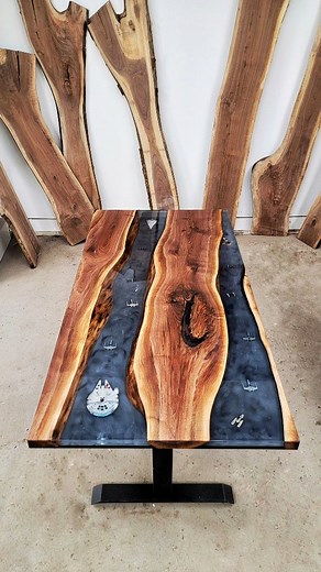 34K views · 2.1K reactions | Star Wars Deep Space Sit-Stand Desk  Link In Bio For A Table Quote  . #epoxytable #woodworking #woodwork #woodenfurniture #starwars #starwarsfan #starwarsnerd #starwarsart #milleniumfalcon #space #custom #customfurnituredesign #desk #deskgoals | Backyard Resin | Facebook