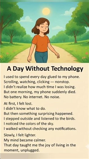 Learn English: A Day Without Technology (Short Story) #shorts