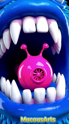Trapped Alien Inside Monster Mouth 😱👄 3D Pixar Horror Scene#GooeyAnimation #OddlySatisfyingVideo