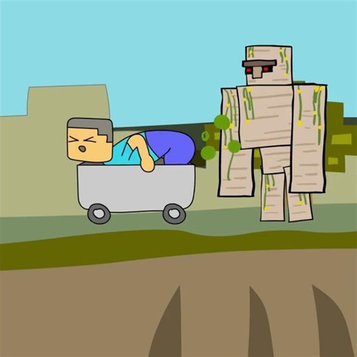 Steve and creeper and iron golem (Minecraft Animation) @angrycartoonbirds #funny #memes #minecraft