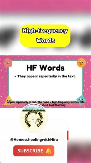 High frequency words appear very often in English reading—like is, am, are, the, was. Some children memorize them quickly as sight words, while others struggle. In this video, I explain how to teach high frequency words using fun games, activities, and the Heart Word Method (a science of reading-based approach). ✨Visit our website for Free Resources: https://homeschoolingwithhira.com/ Want more helpful videos? Visit my YouTube channel and subscribe to Homeschooling with Hira for easy learning at