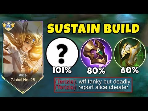 GLOBAL ALICE NEW SUSTAIN BUILD AND EMBLEM IS FINALLY HERE! (must watch) - MLBB