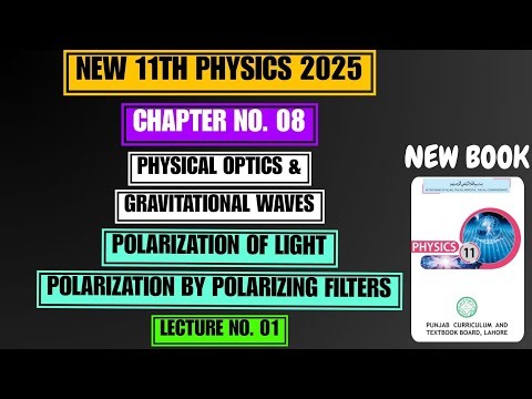 Polarization of Light | By Polarizing Filters | Chapter no. 08 | New 11th Physics 2025