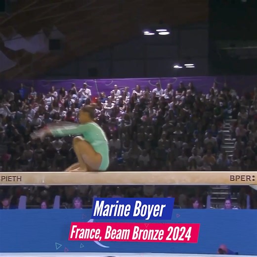 A perfect Paris preparation 🇫🇷 Marine Boyer was elegance personified at #Rimini2024. This is how the Fédération Française de Gymnastique wonder claimed a spot on the beam podium earlier this year #Gymnastics | European Gymnastics