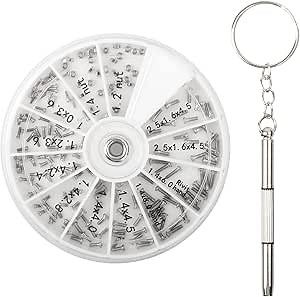 120 PCS Eyeglass Repair Kit，Eye Glass Repairing Tool with Tiny Screws, Nuts, Universal Screwdrivers, Precision Tool for Repairing Eye Glass, Sunglass, Jewelry, Watch