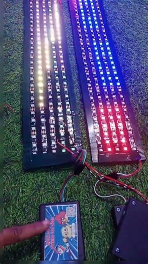 set modul+lampu setrobo kaca animasi dan text edit via hp wifi