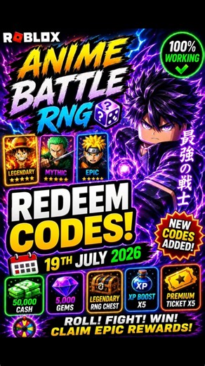 Anime Battle RNG Codes UPDATED | Anime Battle RNG Redeem Codes