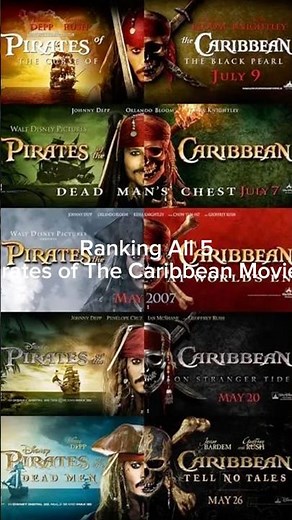 Ranking All 5 Pirates of The Caribbean Movies!!!