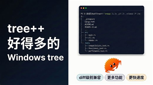 一个好得多的Windows tree命令....并使用Rust实现(tree  )