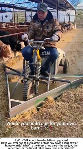Homemade Electric Hay Pusher – Feeding Time Just Got Easier ⚡🐄