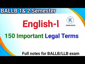 150 important legal terms for LLB/BALLB Exam ||Kritika BALLB || legal terms for BALLB 1&2 sem