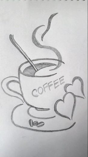 ☕ Aesthetic Coffee Cup Pencil Sketch | Easy Drawing for Beginners | Relaxing Art