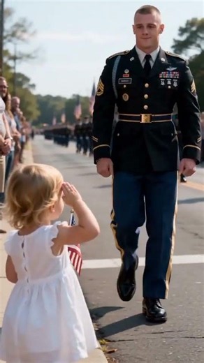 A Little Girl's Perfect Salute Brings a U.S. Soldier to Tears 🇺🇸❤️#MilitaryHomecoming #ArmyReunion#c