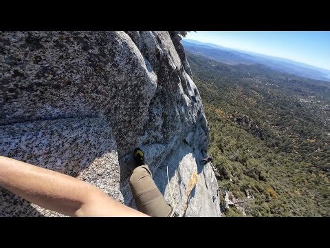 Trad Multipitch Climbing Fingertrip 5.7 at Tahquitz near Idyllwild California with my Dad. Onsight