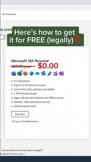 How to get Microsoft Office FREE (and legal)‼️ #excel