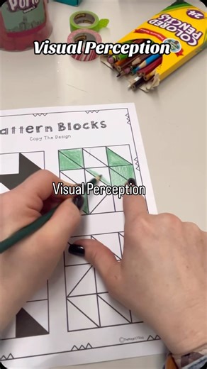 Patten Squares is a visual perceptual packet that requires just a pencil. This is a fun way to address visual skills. The worksheets come in different levels. interested in the packet? Comment PATTREN below and I’ll send you the link. #specialed #pedsot #schoolbasedot #teachers #homeschooling #visualperception | The Magic OT Bug