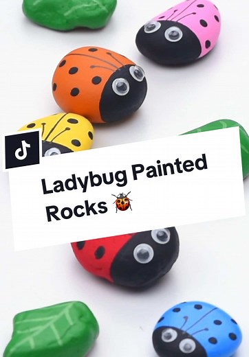 Charming Ladybug Painted Rocks for Kids’ Crafts